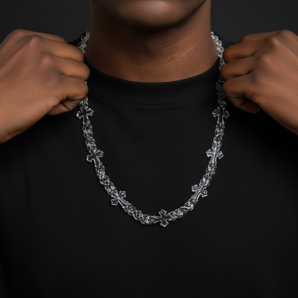 Clear Cross Necklace